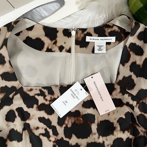 NEW Banana Republic Mad Men Tailored Career Classic Leopard Sheath Dress 2P NWT - Picture 11 of 16